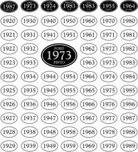 Load image into Gallery viewer, Classic Car Year Stickers - ALL YEARS. Set of 2 Stickers Free Shipping.