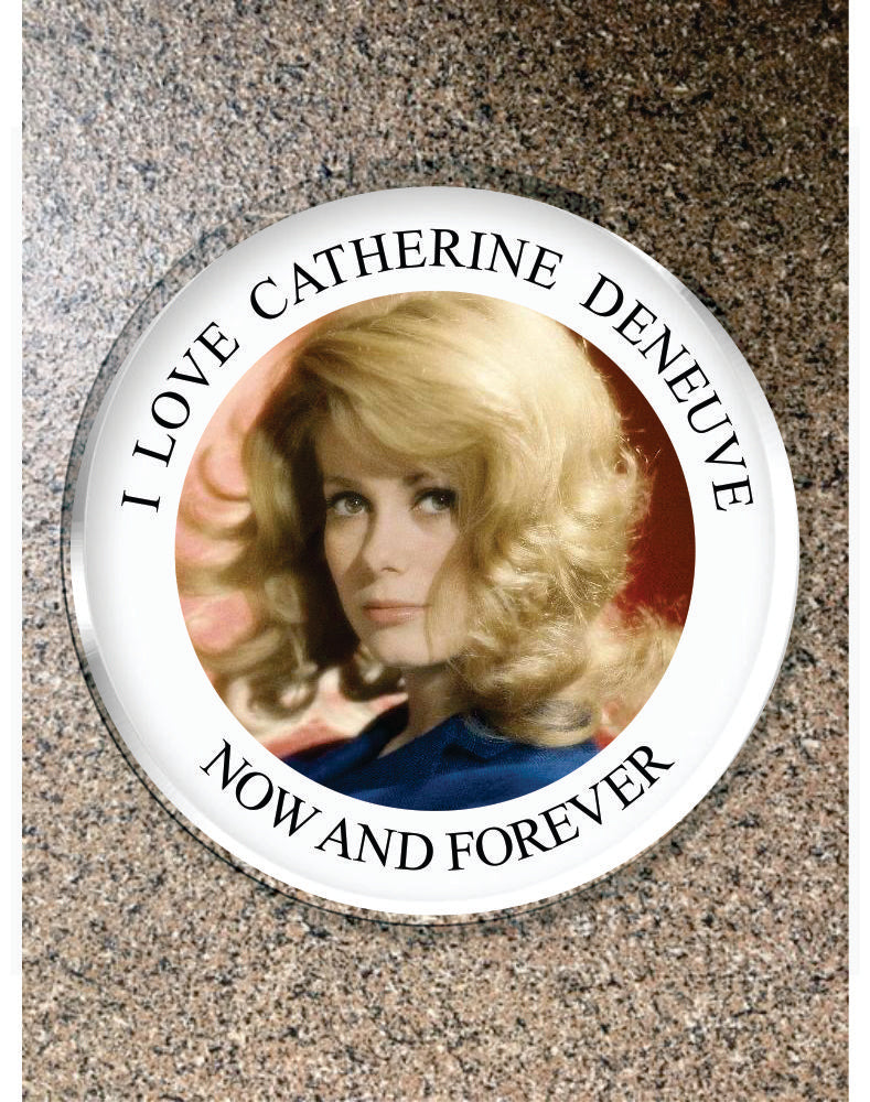 Choice: Magnet or Pin Button:  Catherine Denueve 007 **FREE SHIPPING in USA**