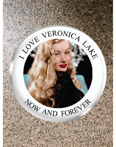 Choice: Magnet or Pin Button:  Veronica Lake 011    **FREE SHIPPING in USA**