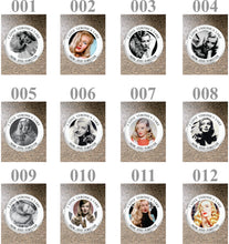 Load image into Gallery viewer, Pin Button:  Veronica Lake  12 Designs **FREE SHIPPING in USA**
