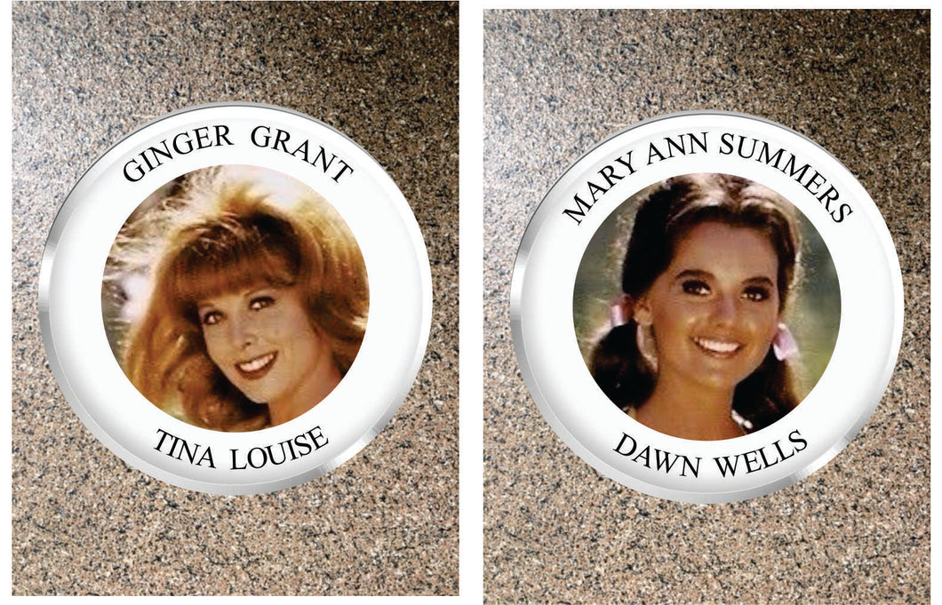 Choice: Magnet or Pin Button:  Gilligan's Island 009   Ginger or Mary Ann     **FREE SHIPPING**