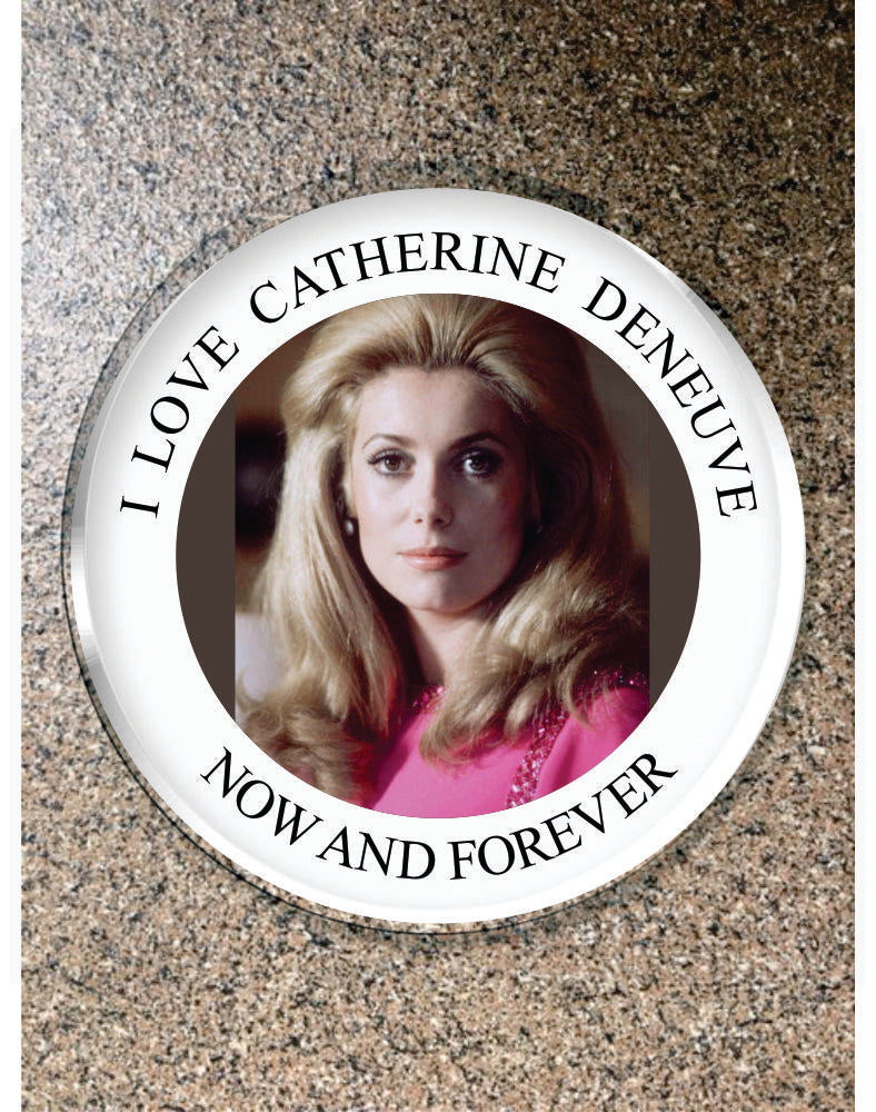 Choice: Magnet or Pin Button:  Catherine Denueve 011 **FREE SHIPPING in USA**