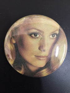 Choice: Magnet or Pin Button:  Catherine Denueve 001      **FREE SHIPPING**