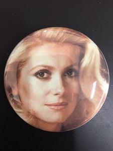 Choice: Magnet or Pin Button:  Catherine Denueve 003    **FREE SHIPPING**