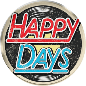 Choice: Magnet or Pin Button: HAPPY DAYS 001     **FREE SHIPPING**