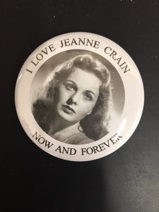 Choice: Magnet or Pin Button:  Jeanne Crain 001    **FREE SHIPPING**
