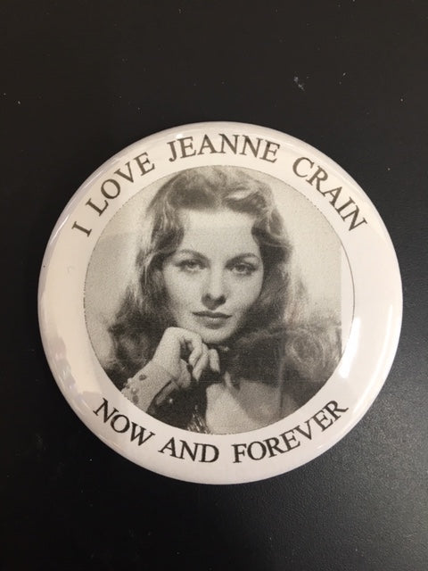 Choice: Magnet or Pin Button:  Jeanne Crain 002    **FREE SHIPPING**