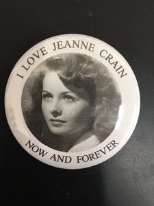 Choice: Magnet or Pin Button:  Jeanne Crain 003    **FREE SHIPPING**