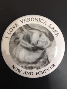 Choice: Magnet or Pin Button:  Veronica Lake 009    **FREE SHIPPING**