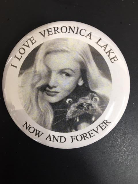 Choice: Magnet or Pin Button:  Veronica Lake 006    **FREE SHIPPING**