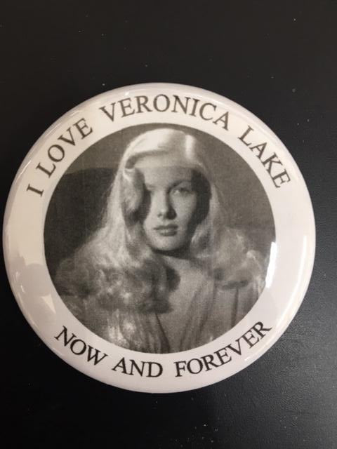 Choice: Magnet or Pin Button:  Veronica Lake 005    **FREE SHIPPING**