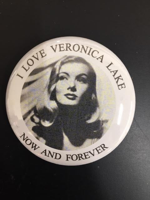 Choice: Magnet or Pin Button:  Veronica Lake 008    **FREE SHIPPING**