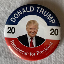 Load image into Gallery viewer, Choice: Magnet or Pin Button:  TRUMP 2020  Design 007     **FREE SHIPPING IN USA*
