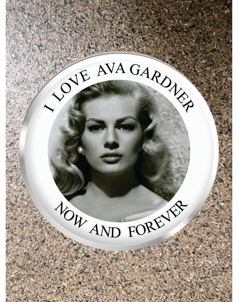 Choice: Magnet or Pin Button: AVA GARDNER 004    **FREE SHIPPING in USA**