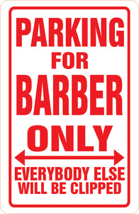 Parking Sign Mini-Magnet: BARBER Parking **FREE SHIPPING IN USA**