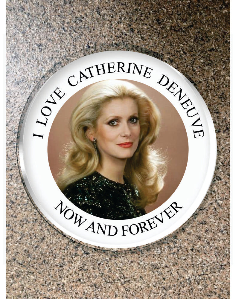 Choice: Magnet or Pin Button:  Catherine Denueve 006 **FREE SHIPPING in USA**