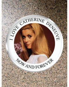 Choice: Magnet or Pin Button:  Catherine Denueve 005 **FREE SHIPPING in USA**