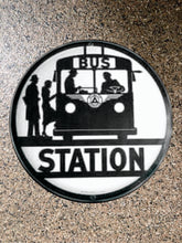 Load image into Gallery viewer, Choice: Magnet or Pin Button:  Bus Sign:  001    **FREE SHIPPING IN USA**
