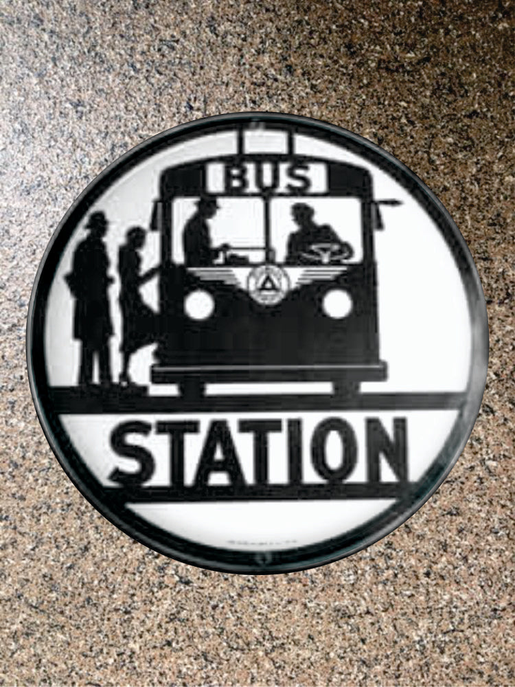 Choice: Magnet or Pin Button:  Bus Sign:  001    **FREE SHIPPING IN USA**