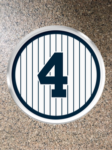 Choice: Magnet or Pin Button:   Yankees: Retired Number 4: Lou Gehrig       **FREE SHIPPING**