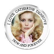 Choice: Magnet or Pin Button:  Catherine Denueve 004**FREE SHIPPING in USA**